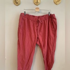 J Crew Linen Blend Pink Ankle-cut Pants Size 22